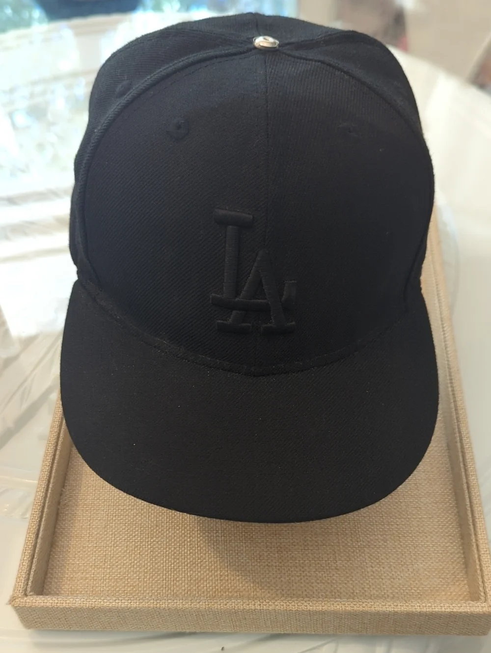 New Era Wool Los Angeles LA Embroidered Black Men's Baseball Cap 7 1/4
